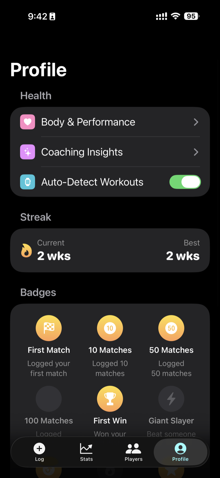 Apple Watch auto-detect screen picking up a session automatically.